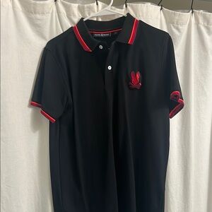 Psycho Bunny Black Polo with Red Trim